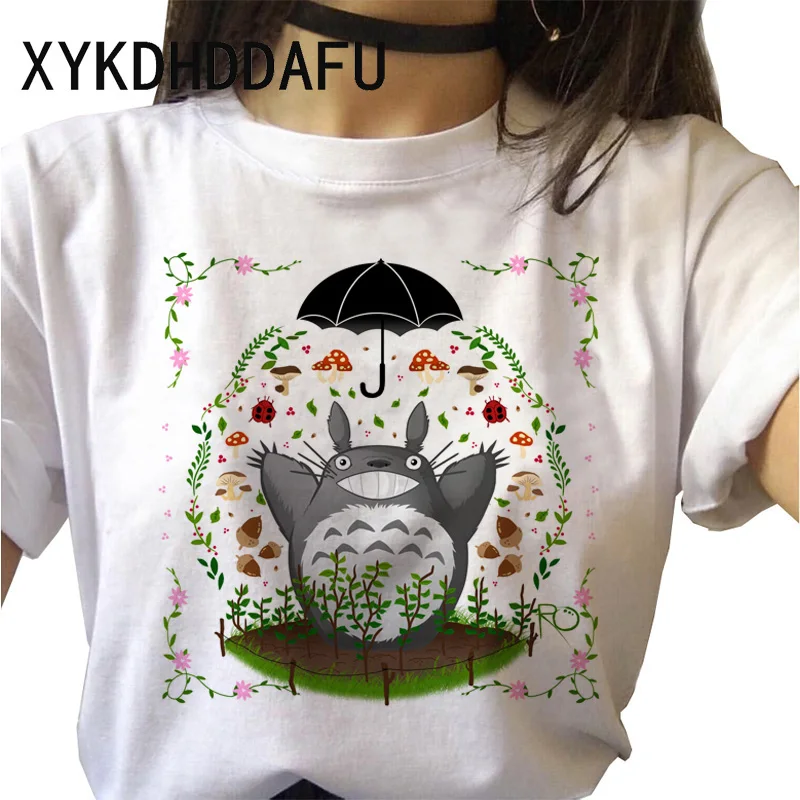Totoro T Shirt Women Kawaii Studio Ghibli Harajuku Tshirt Summer Clothes Cute Female ulzzang T-shirt Top Tee japanese Print
