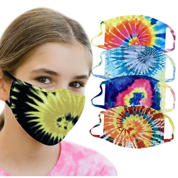 

Mascarilla 4pc Mouth Masks Washable Child Kids Mask Washable Fashion Washable Tie-dye Print Masks Kids Face Mask For Kids