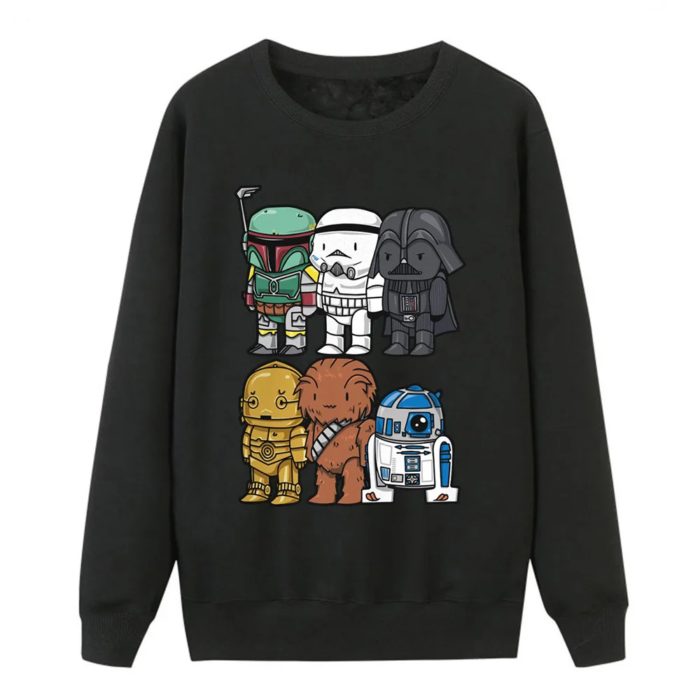 Толстовки Star Wars, женские свитшоты, йода Дарт Вейдер, свитер с круглым вырезом, топы, зимняя флисовая уличная одежда Starwars, спортивная одежда для женщин