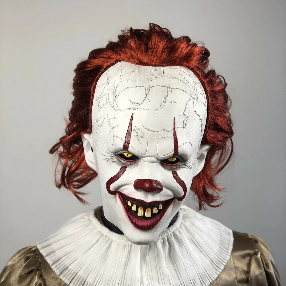 NOUS Horreur Latex Masque Evil Clown Halloween Costume Accessoire tueur Cosplay Prop 
