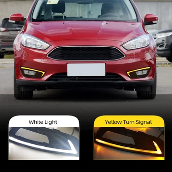 

2pcs For Ford Focus 4 2015 2016 2017 2018 DRLDaytime Running Light LED style Fog head Lamp cover car styling white Daylight
