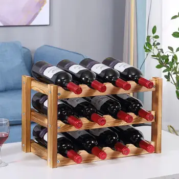

New Wooden Wine Racks Bottle Cabinet Stand Holders Wood Shelf Organizer Storage For Retro Display Cabinet For Wine Organizer HWC
