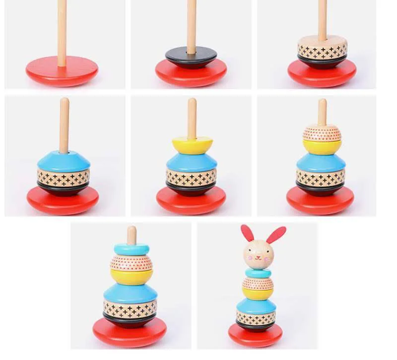Brinquedos do Bebê Brinquedos de Madeira para Crianças Blocos de Construção Arco-íris Empilhador Criativo Montessori Brinquedo Educativo Crianças Presentes 6 Cheap Blocos de madeira
