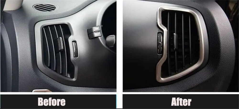 6 шт. комплект Автомобильный Стайлинг вентиляционное отверстие выход декоративная отделка авто аксессуары чехол для Kia Sportage R 2011 2012 2013