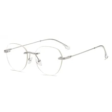 Чистая титановая оправа очки мужские винтажные полигон голубые легкие женские очки близорукость оправы и очки