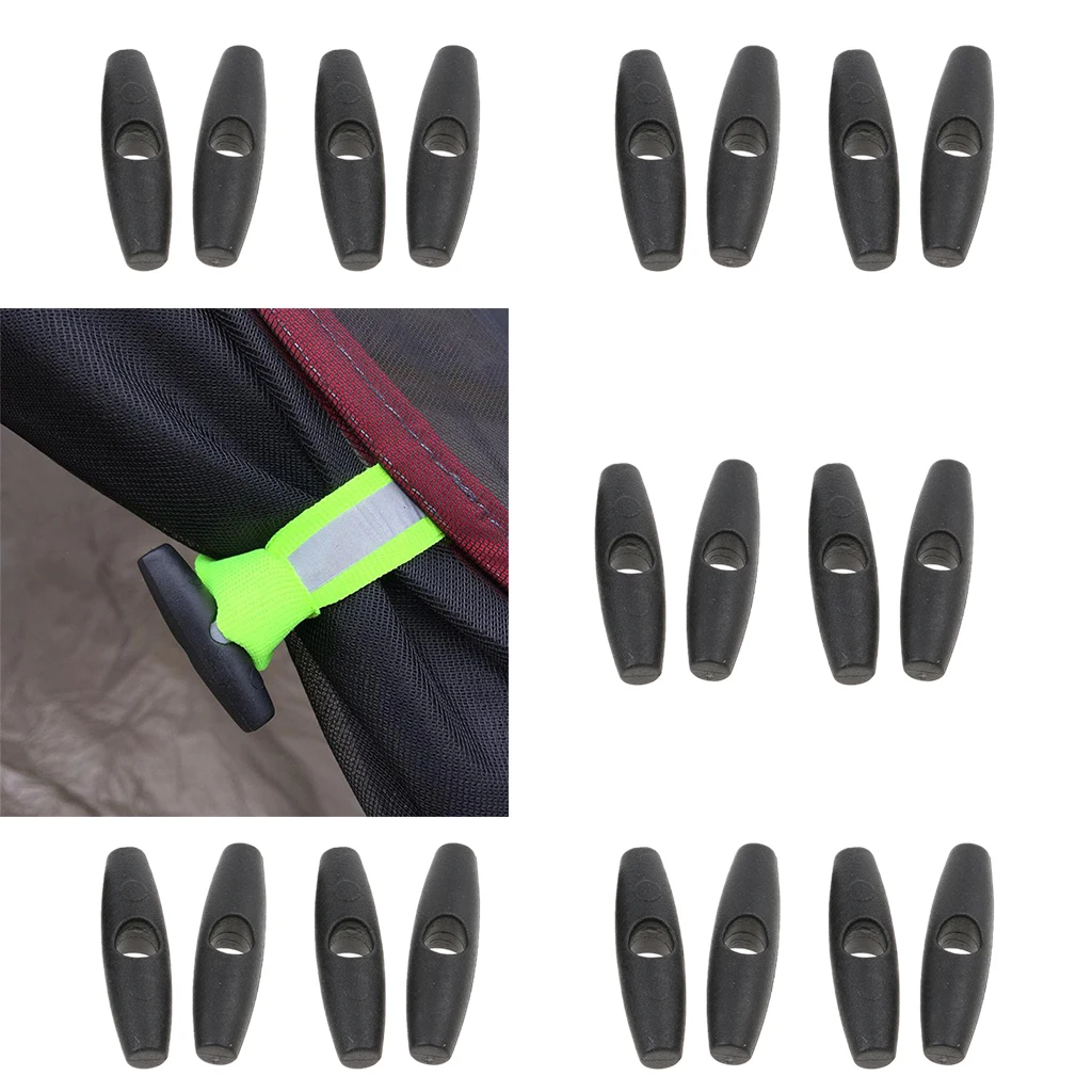 20 pcs Outdoor Tent Fly Tie Up Roll Fasten Buckle for Backpack Tie Down