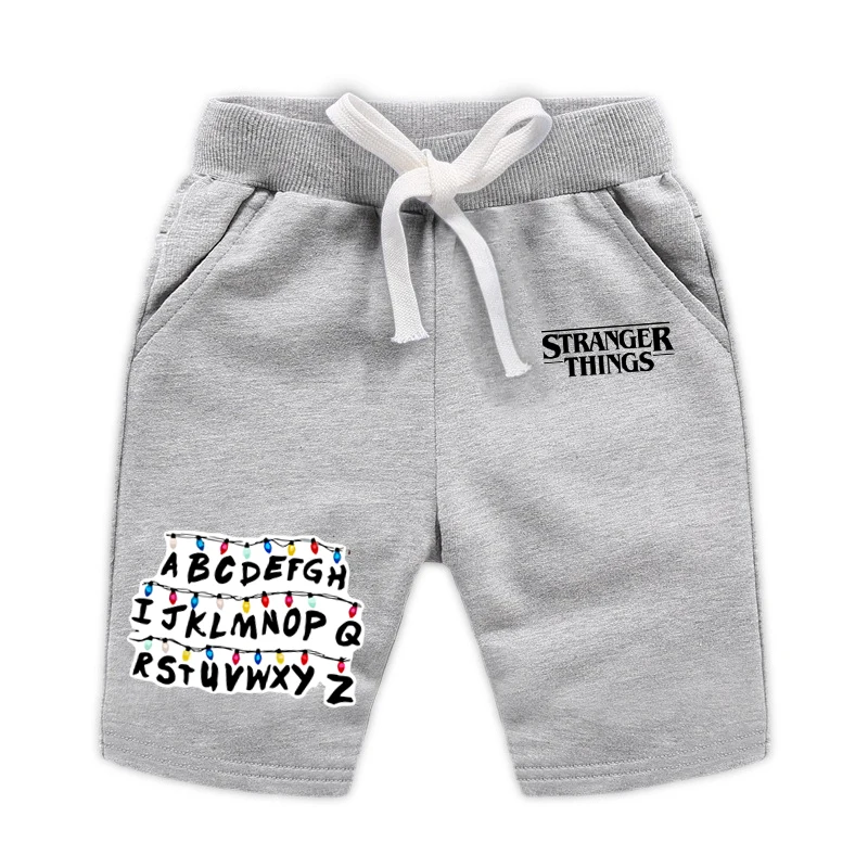 

Stranger Things Print Summer Thin Children Wear Shorts Boy Baby and Girl Pants Solid Color Cotton Loose Children's Leisure Pants