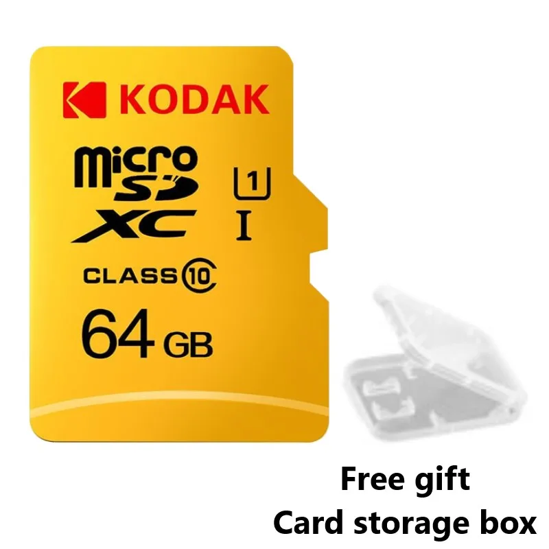 Kodak U3 V30 U1 класс 10 MicroSD XC SDHC sd карта памяти TF флэш-карта 512 ГБ 256 ГБ 128 Гб 64 ГБ 32 ГБ 16 ГБ для мобильного хранения видео - Емкость: U1 64GB