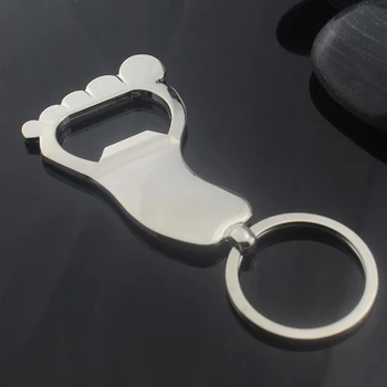 

FREE LASER LOGO Metal Foot Shape Bottle Opener Barefoot Beer Keychain Keyring Key Ring Kitchen Tool Tools