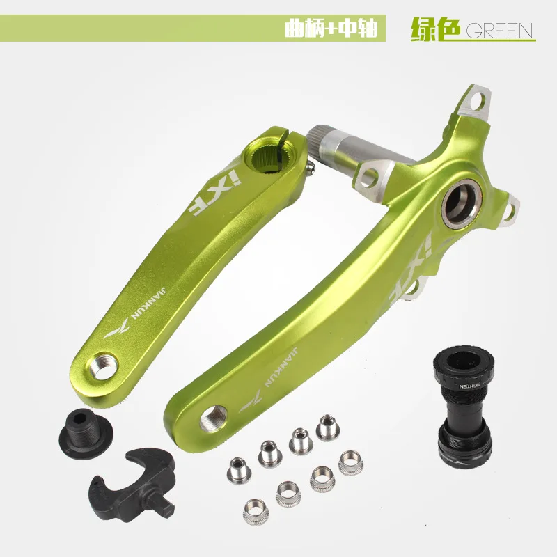 green MTB горный велосипед полый кривошипный алюминиевый сплав велосипедный шатун Звездочка модифицированный однодисковый Нижний Кронштейн цепное кольцо звездочка - Цвет: green