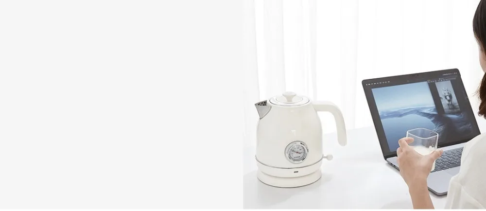 Оригинальный электрический чайник Xiaomi Youpin Ocooker, контроль температуры импорта, 1.7л, большая емкость с часами, Электрический чайник