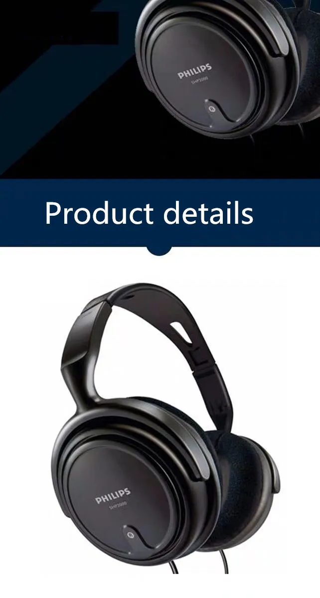 Оригинальные Наушники PHILIPS SHP2000 3,5 мм, музыкальная гарнитура, наушники для прослушивания басов, стандартные наушники SHP2000