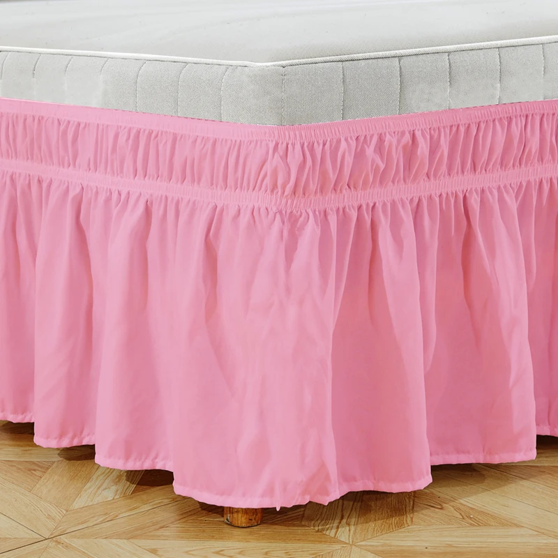 Однотонная цветная намотка вокруг кровати юбка эластичная кровать оборки легко прилегает легко выцветает устойчивая кровать юбка качество отеля без поверхности#/