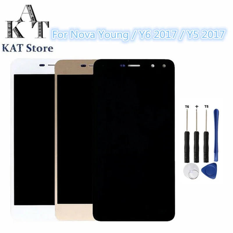 KAT 5.0&quot LCD Display Touch Screen For Nova Young 4G LTE / Y6 2017 Y5 MYA-L41 Assembly Best After-sales service | Мобильные