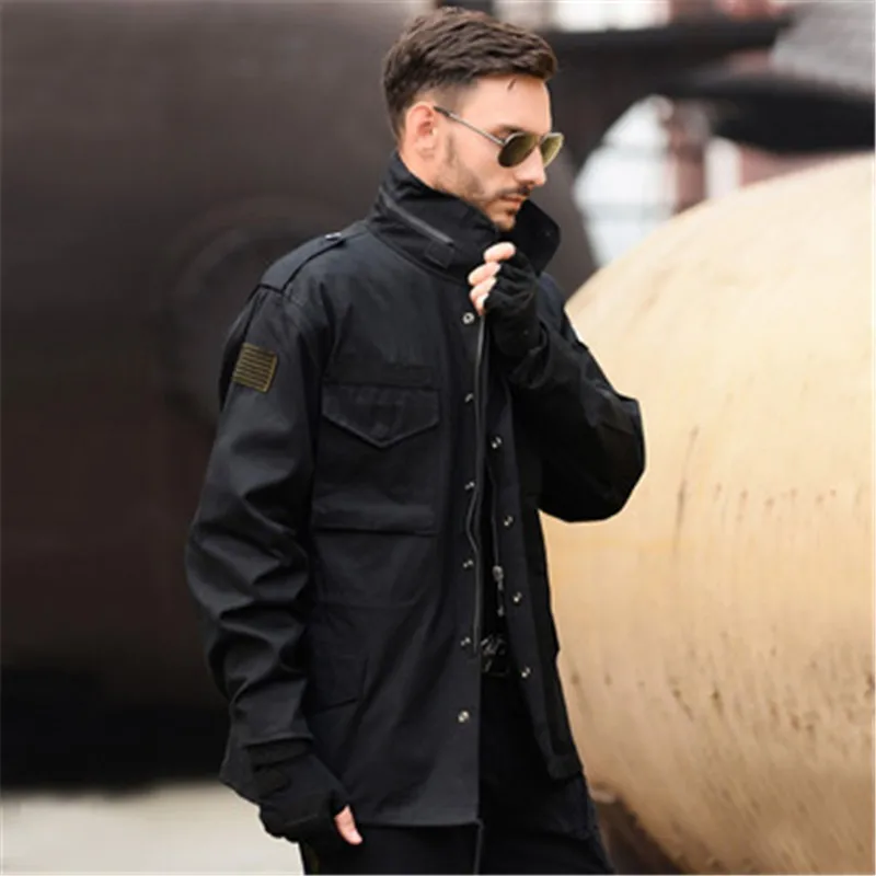 Spring Autumn Winter Outdoor Army Fan Men's Jacket Coat Thick Windbreaker Detachable Cotton Liner Male Military Clothing Loose