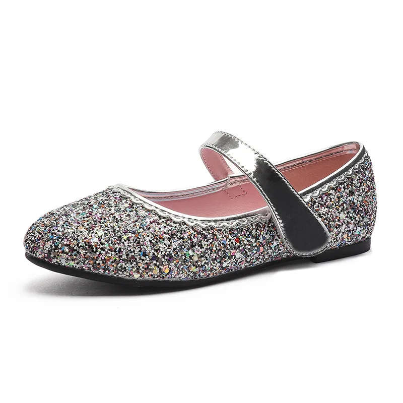 Дисней детская Принцесса хрустальная замороженная танцевальная обувь принцессы Повседневная обувь для девочек обувь с блестками - Цвет: B