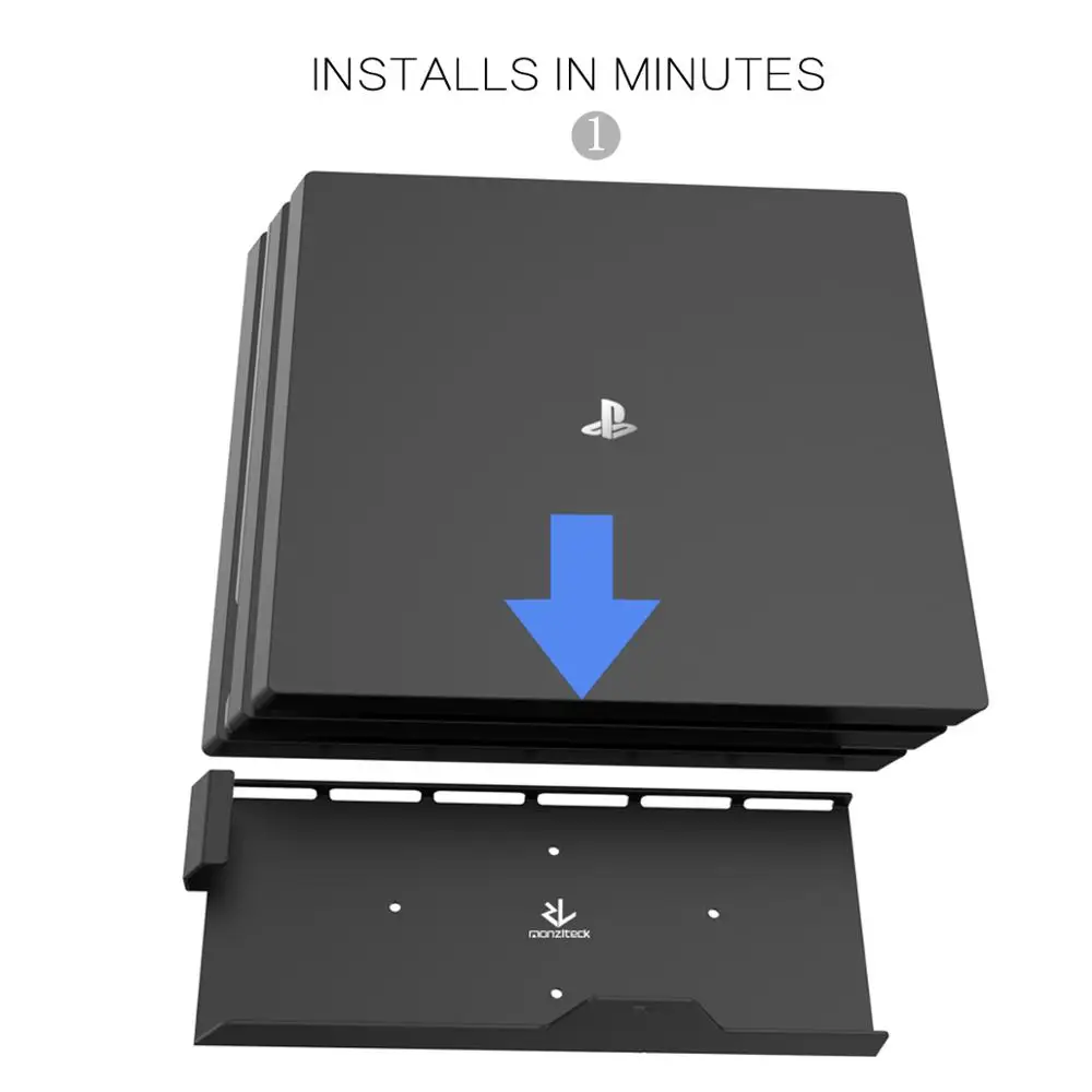 Monzlteck Wall Mount For PS4 Pro,Near or Behind TV, Space Saving