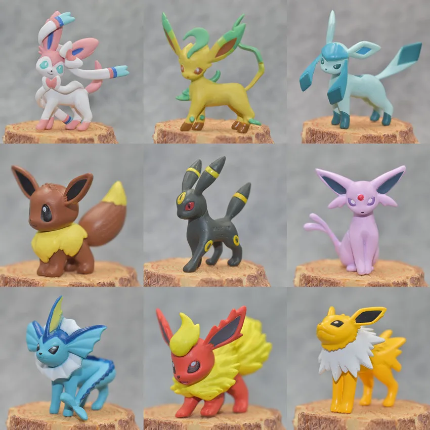Покемон аниме Evee Glaceon vaporion Jolteon Flareon Leafeon figura мультфильм фигурка игрушки подарок