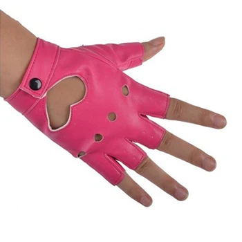 

Newly Women PU Leather Motorcycle Bike Car Fingerless Performance Gloves FIF66