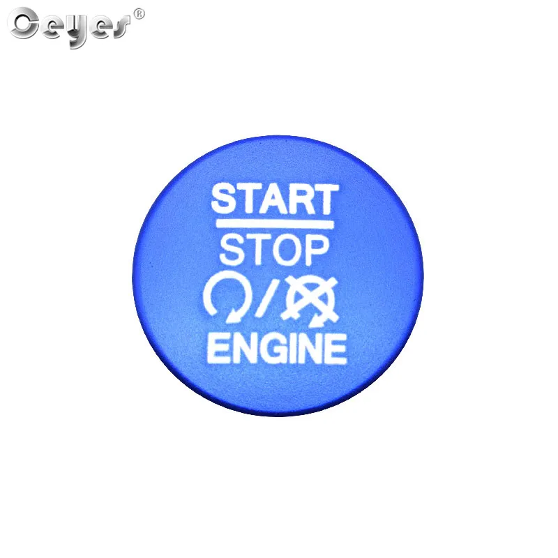 Ceyes автомобильные наклейки для Jeep Commander Wrangler Grand Cherokee, авто двигатель, кнопка старта, кнопка остановки, кольцо, крышка, чехол для интерьера, Стайлинг автомобиля - Название цвета: Blue Button cover