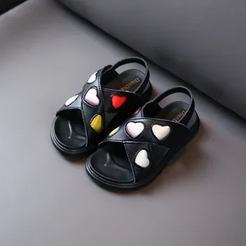 

Ins Girls Lovely Kids Sandals Open Toe Princess Shoes Children Sandals Hook Loop Sandalias Summer Beach Shoes Cool Dancing Shoes