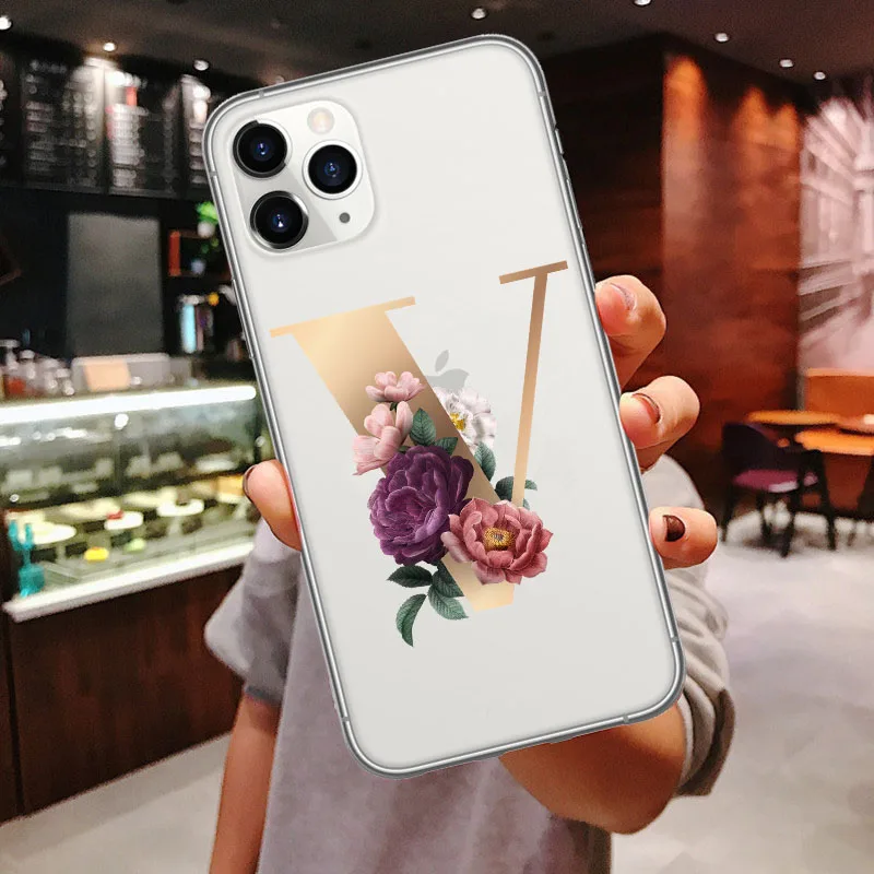 TPU Прозрачный чехол для телефона на заказ для iphone 11 Pro Max 26 с английскими именными буквами мягкий чехол для iPhone X XR XS MAX 6 6S 7 8 Plus Xs - Цвет: TPU