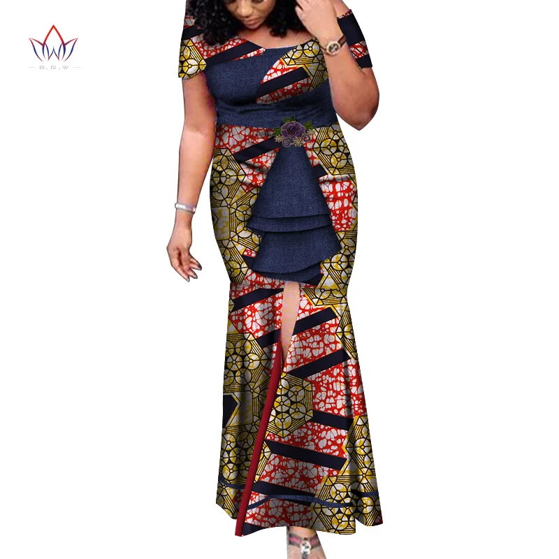 Африканские платья для женщин, модные длинные вечерние платья Дашики, сексуальное платье Bazin Riche, одежда в африканском стиле, вечерние платья WY3944 - Цвет: 13