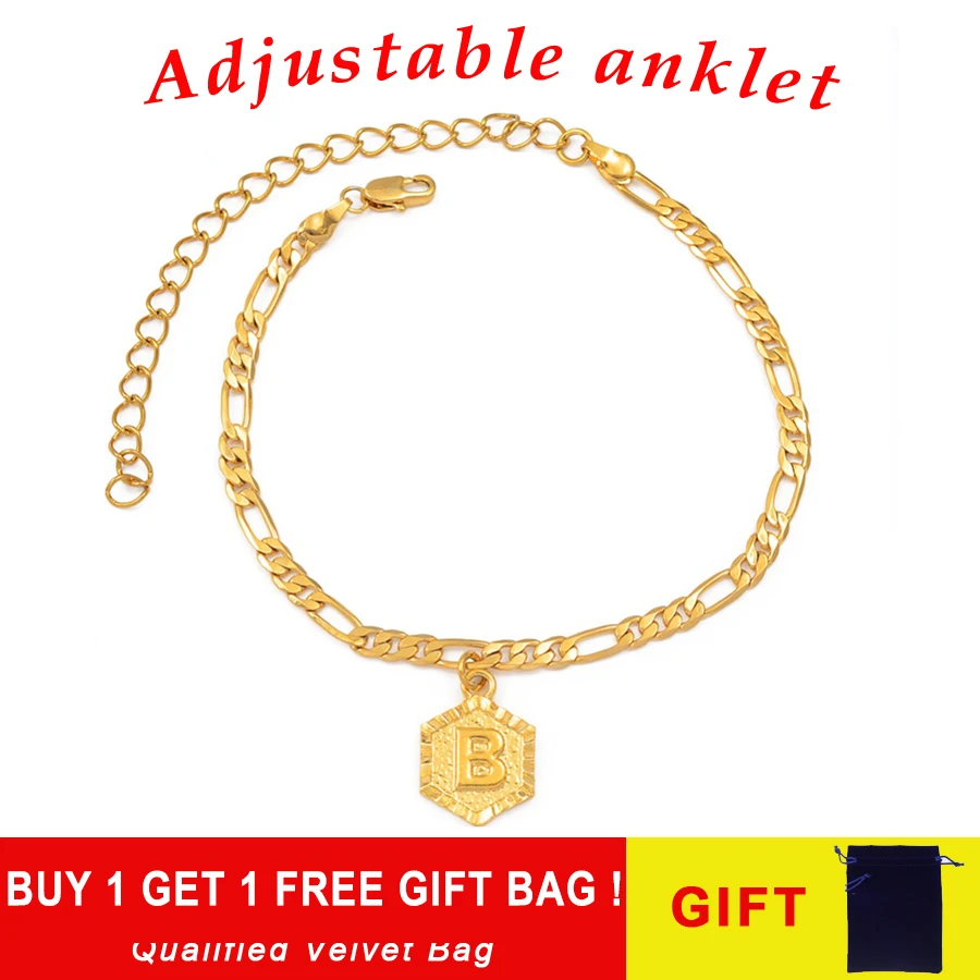 

Extender Chain A-z Initial Letter Charm Gold Luxury Anklet Bracelet For Women Adjustable Alphabetble Leg Jewelry Foot Chain Girl