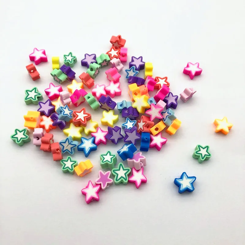New arrival! 10x5mm 200pcs Polymer Soft Clay Star Beads For Necklace/arrings DIY Parts Jewelry Accessories Findings&ampComponents |