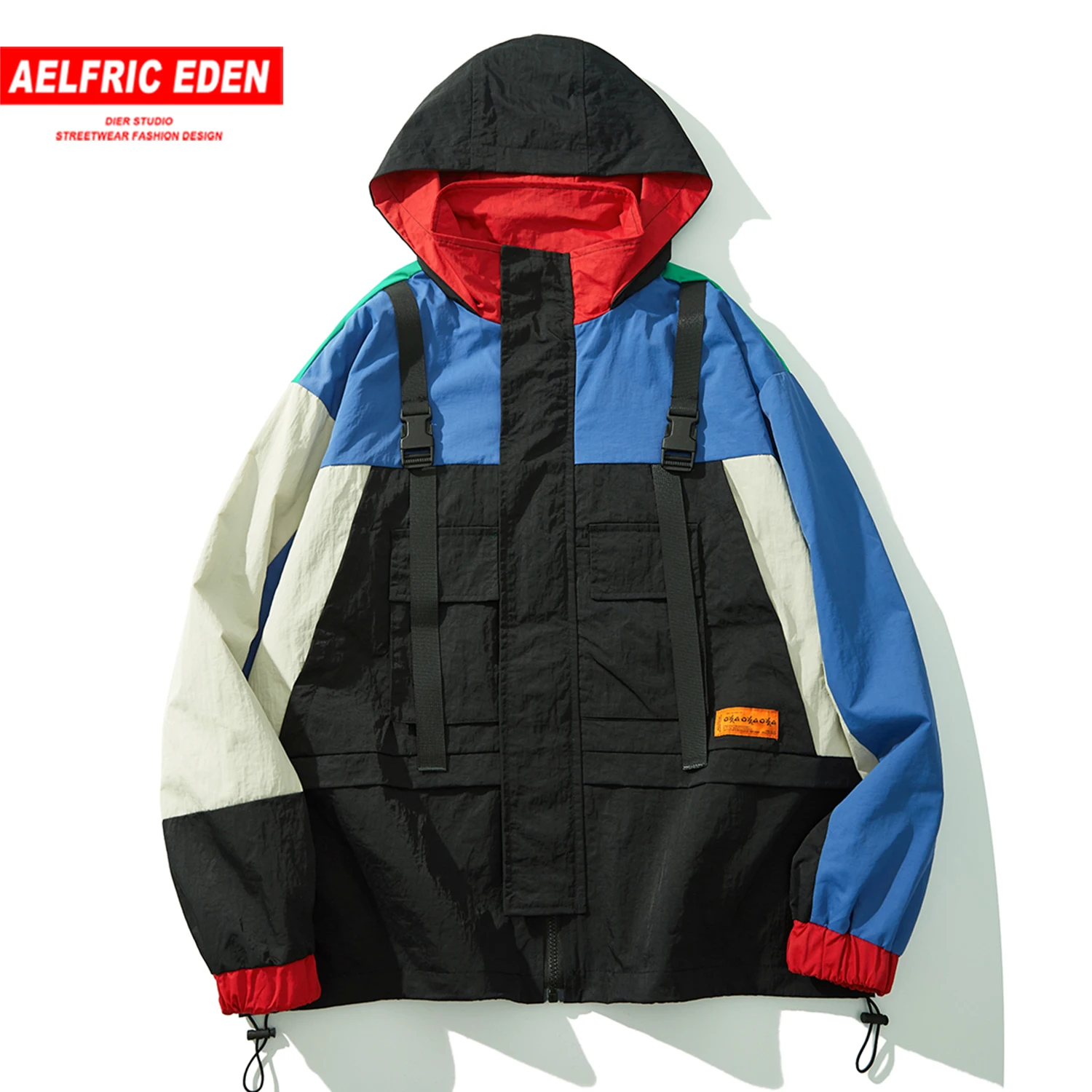 Aelfric Eden цвет часы Лоскутные мужские куртки Harajuku хип хоп мужские топы Модные Повседневные хлопковые негабаритные пальто уличная