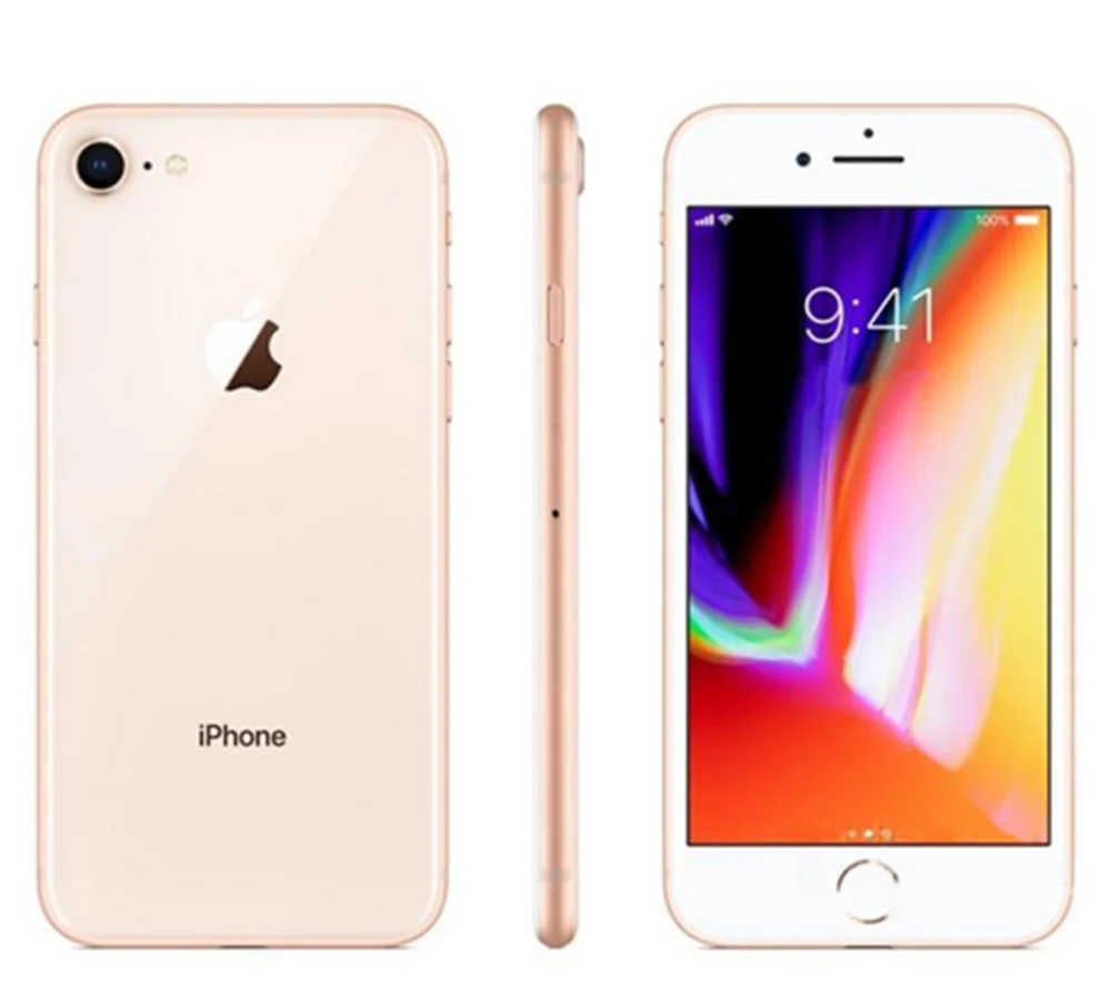 Gold Разблокированный Apple iPhone 8 LTE 4,7 дюймов гекса Core IOS Оперативная память 2 Гб Встроенная память 64/256 ГБ, отпечаток пальца, NFC для мобильного телефона - Цвет: Gold