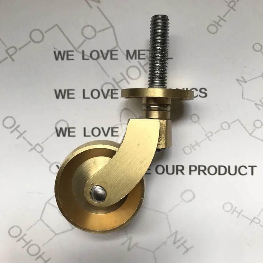 Antique Casters Wheels Vintage Brass Wheels Heavy Duty, M8 Screw Mounting, Wheel Diameter 32mm