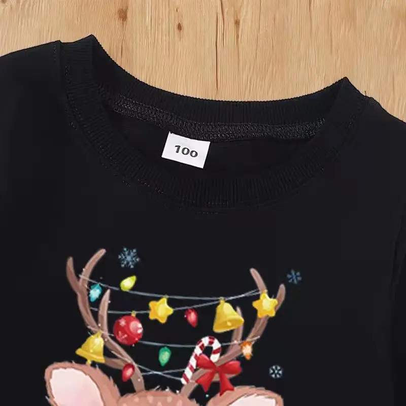 Christmas Deer Family Matching Sweaters Autumn Father Mother & Children Cotton Sweatshirts Mom Baby Mommy and Me Xmas Clothes