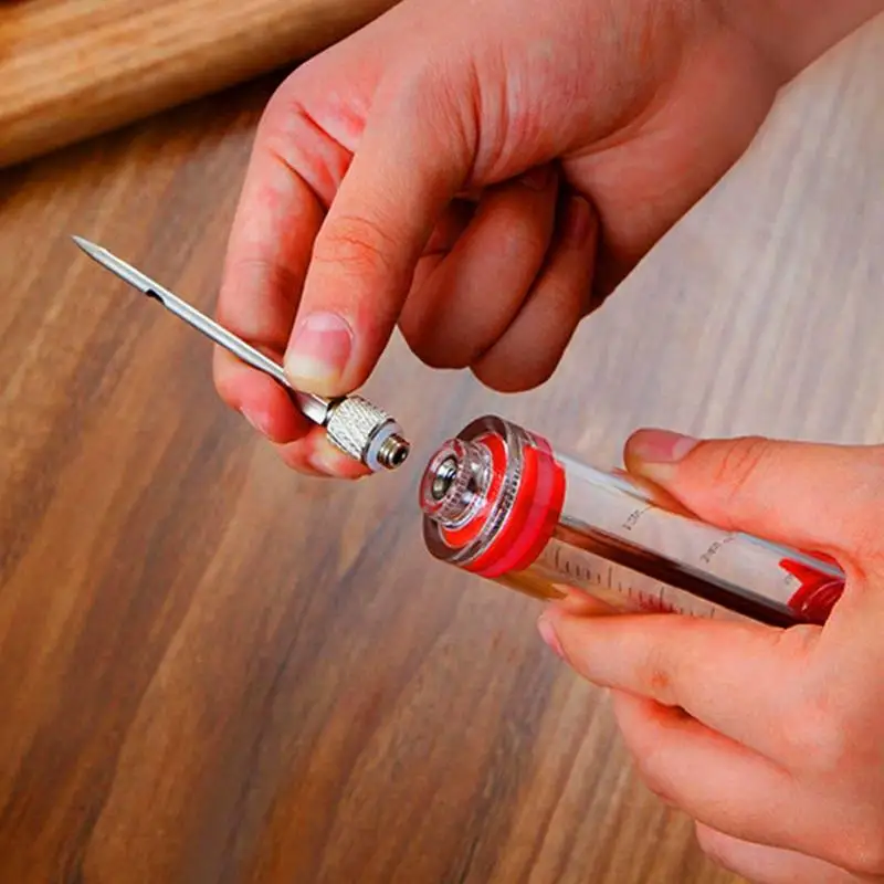 PP Stainless Steel Needles Spice Syringe Set BBQ Meat Flavor Injector Kithen Sauce Marinade Syringe Accessory Meat Claws