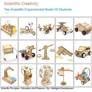 

15PCS/Set Creative Science Experiments Toy DIY STEM Assembled Model Kit Wood Handmade Craft Toys For Children Kids Birthday Gift