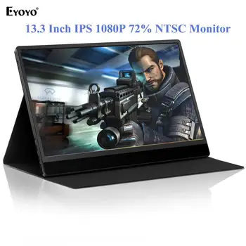 

Eyoyo EM13R 13.3" IPS Portable Gaming LCD Screen Monitor HDMI USB-C FHD 1080P HDR Display for PC Phone Xbox Switch PS4 With case