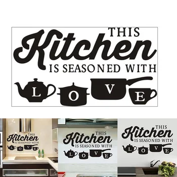 

Wall Sticker PVC Art Removable Words Waterproof Decal Decoration for Kitchen XH8Z