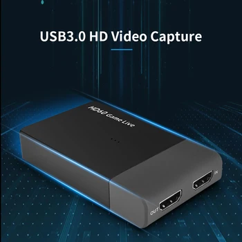 

1080P HD Video Capture Box USB3.0 5Gbps Video Game Capture Converter with Mic Input for Remote Video Conference Data Collection
