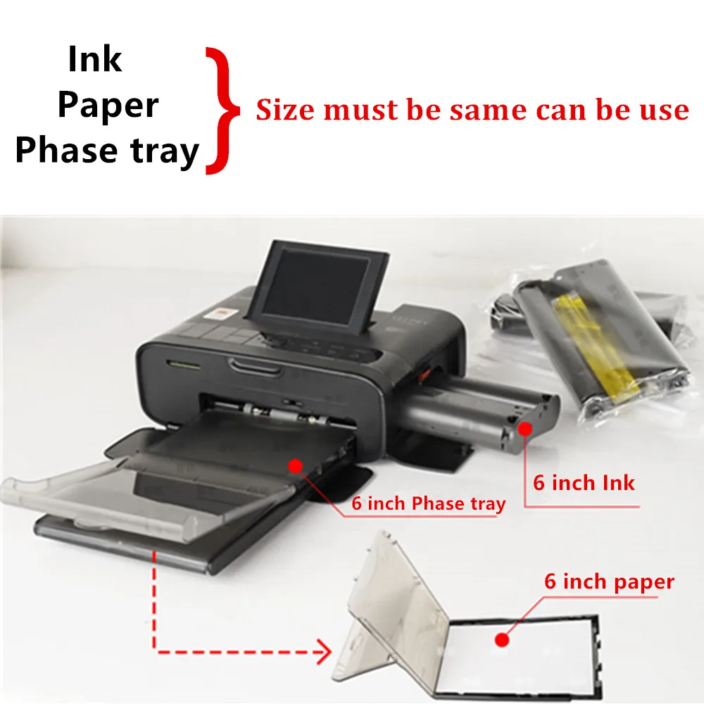 RP108 RP-108IN Cartridge papel 6 inch color ink Cassette KP 108IN For Canon  Selphy cp1300 cp1200 CP1500 printer Paper Set