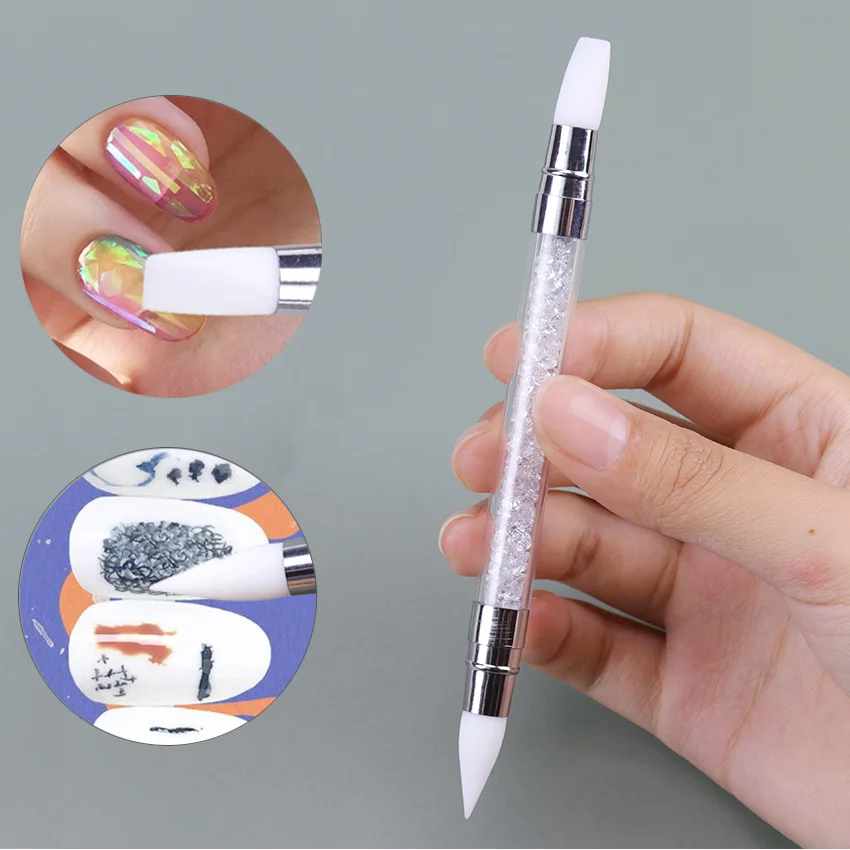 Pen Sculpture Painting Manicure-Dotting-Tool Nail-Art Glitter Rhinestone Acrylic Dual-Ended