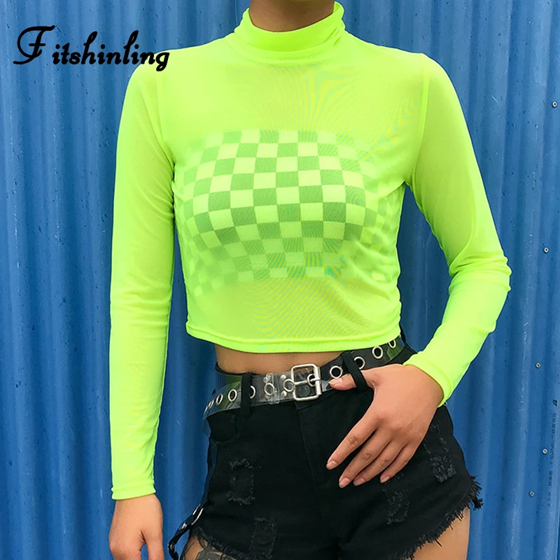 sheer neon top