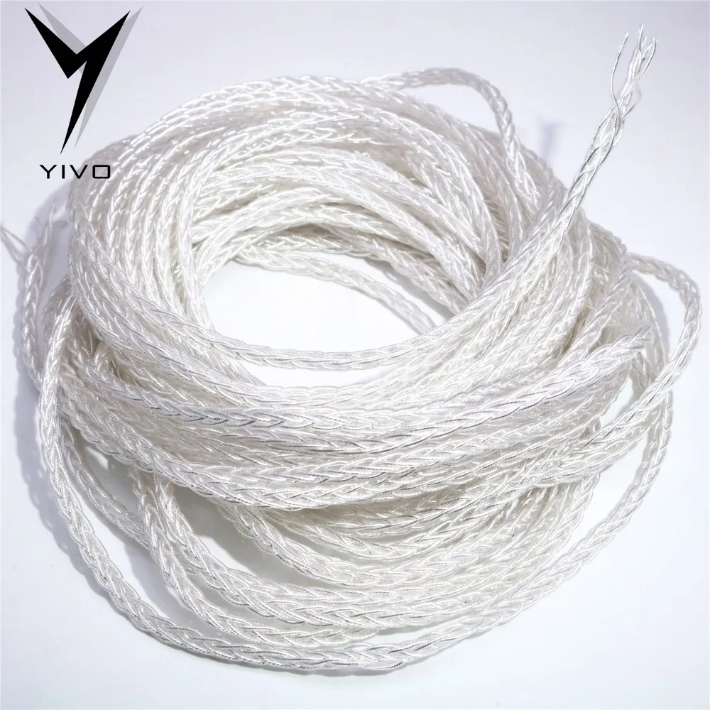 HIFI OFC Plated Silver Gold Soft 3 8mm Diameter Headphone Earphone Extension Audio Wire Cord Aux Cable No Plug for Phone Car MP3