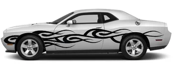 

For 2Pcs FLAME Stripes Side Car Truck Stickers Vinyl Decals Graphics Die Cut Self 297 Car styling