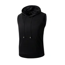Мужской жилет с капюшоном для фитнеса, тонкий жилет с капюшоном, мужской спортивный пуловер, рубашка без рукавов
