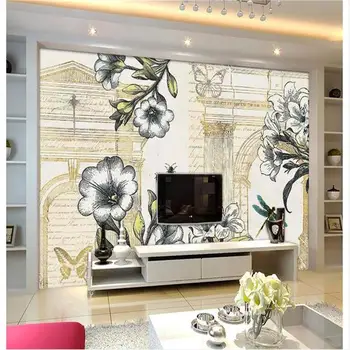 

custom size 3d photo wallpaper mural living room European pattern flower 3d picture photo sofa TV backdrop wallpaper for wall 3d