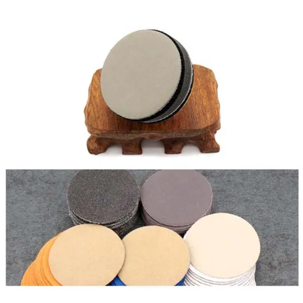 100Pcs 2 Inch Sanding Disc 50mm Wet& Dry Flocking Sandpaper 60-10000 Grit Waterproof And Oil- Proof