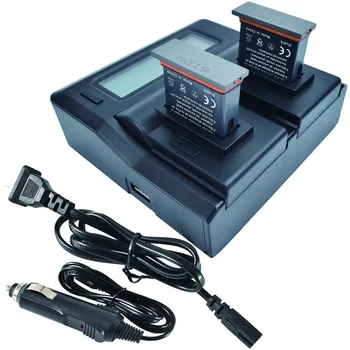 DSTE 2 個 AB1 カメラバッテリー保護ケースと米国プラグデュアルバッテリー充電器と DJI のためのカーアダプター osmo アクションカメラ