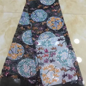 

Emerald Multicolor Sequins Lace Fabrics Wholesale Price Laser Mesh Net Lace Fabrics for Women Dress Nigerian Sequence Fabric