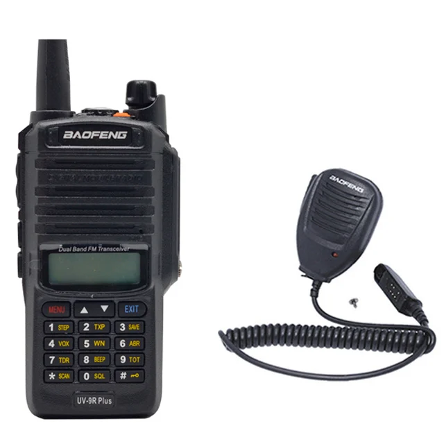 Baofeng двухстороннее радио UV-9R плюс длинный диапазон Ham VHF UHF радиостанция водонепроницаемый Baofeng рация IP67 трансивер - Цвет: add 1mic