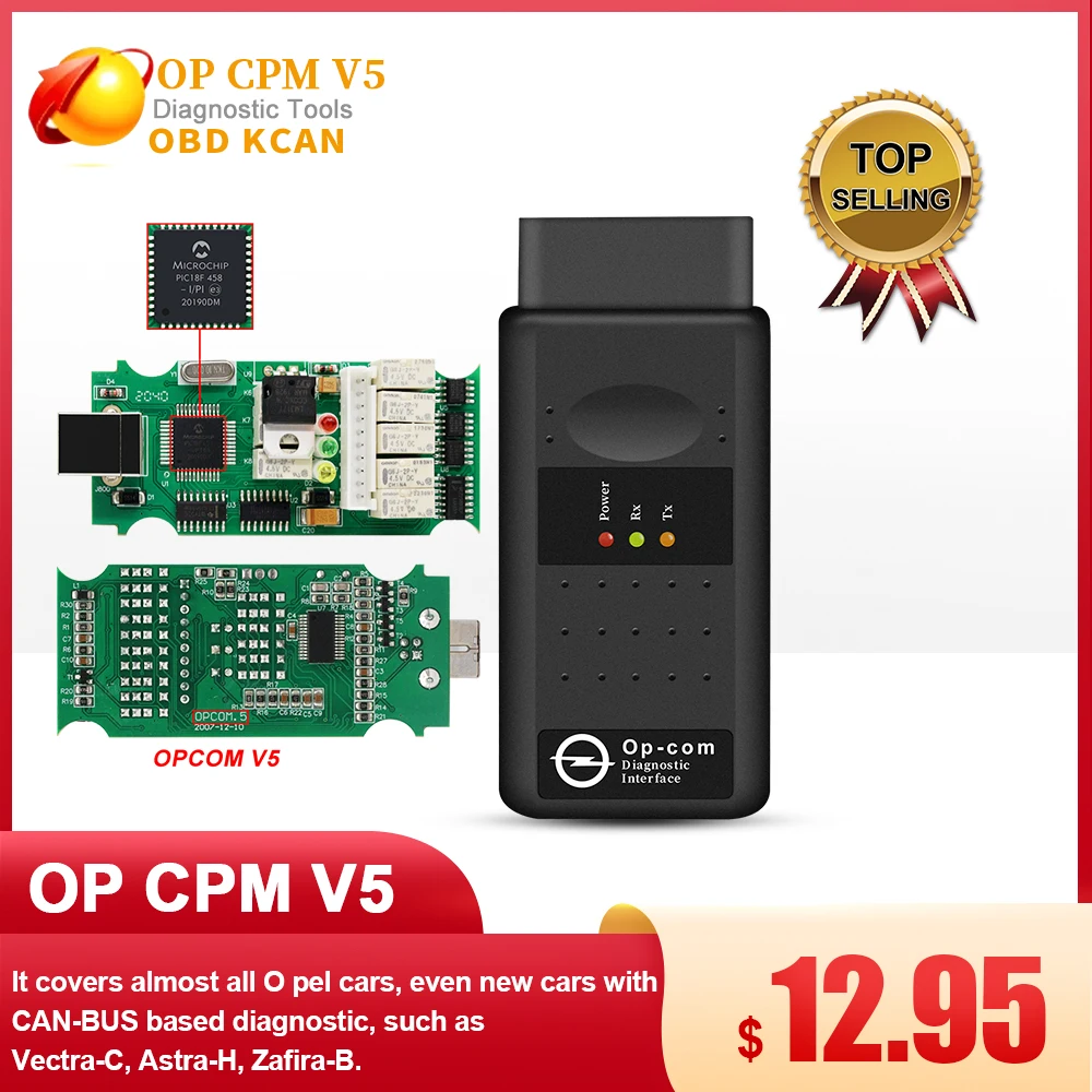 диагностика авто Диагностический Интерфейс Opcom V1.99 с платой PIC18F458 OP com V5